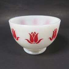 Vintage Fire King Red Tulip Bowl Cottage Cheese Dish picture