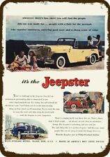 1948 JEEPSTER JEEP WILLYS Convertible Car Vnt-Look DECORATIVE REPLICA METAL SIGN picture