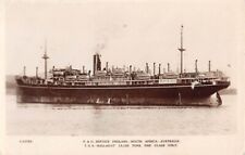 TSS BALLARAT IN HARBOR ~ P & O SHIP LINE, REAL PHOTO PC ~ used 1928 picture