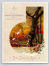 Victorian Trade Card Autumn Scene Kent & Hickey Shoes Brockton Bufford G56 picture