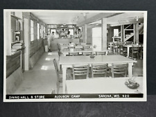 RPPC Postcard Dining Hall & Store Audubon Camp Sarona Wis. picture