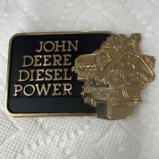 Vintage 1982 John Deere DIESEL POWER Engine Belt Buckle Gold & Black picture