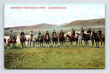 PMC Postcard Ranching in the Canadian West Round-Up Camp Cowboys Horses picture