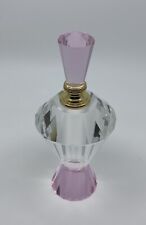 BADASH HEAVY CRYSTAL PERFUME BOTTLE MULTI-FACETED HAND MADE CLEAR PINK GORGEOUS picture