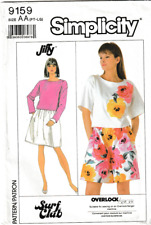 Simplicity Pattern 9159 CUTE Surf Club Crop Tops, Skirt, Shorts Size 6-24, FF picture