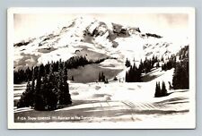 RPPC Mt Rainier WA-Washington, Springtime, c1946 Vintage Postcard picture