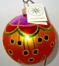 Christopher Radko MISSION BALL 90-028-1 Gold Red Purple Christmas Ornament NWT picture