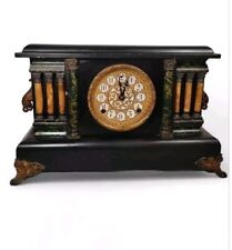 Antique Sessions Adamantine 6 Column Wooden Mantel Chime Clock | Tested With Key picture