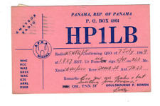 Ham Radio Vintage QSL Card     HP1LB 1969 Republic of PANAMA w/ stamp picture