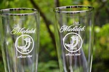 NEW PAIR OF MICHELOB .4 LTR. RITZENHOFF CRISTAL SHOEHORN STYLE BEER GLASSES picture