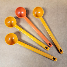 VTG Tupperware 4 pc Honey Scoops Spoons 2 Tsp 10ml 1507-6 Gold Orange picture