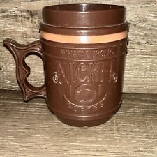 Vintage Whataburger Nickel Coffee Mug, Brown & Orange Plastic Travel Cup picture