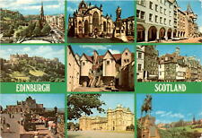 Princes Street, Castle, Castle Battery, St. Giles Cathedral, White Postcard picture