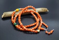 108 Prayer Bead Buddist Prayer Beads 5mm Genuine Momo Coral 3 Strands Bracelet  picture
