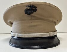 Bancroft USMC Marine Corps Tan Peak Cap Hat Visor  WWII or Korean War Era picture
