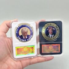 New 2pcs President Donald Trump Mug Shot 2024 Commemorative Gold plated Coin picture