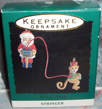 Monkey Melody`1993`Miniature-Santa And His Monkey Pal Perform,Hallmark Ornament picture