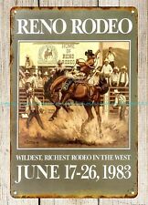 outdoor wall decor 1983 Reno Rodeo metal tin sign picture