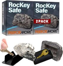 2 Pack of Hide-A-Key Fake Rock Key Holder, Real-Looking Stone Rock in a Plain. picture