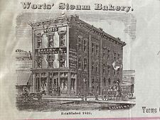 1890 Worts & Co Steam Bakery Confectioners Candy Oswego NY Billhead Receipt picture