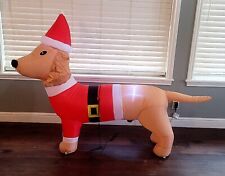 Inflatable Christmas Santa Claus Dachshund Dog 6' Nylon 3 LED Lighted With Box picture