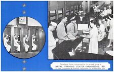 Postcard 1940's Navel Training Telephone Center Bainbridge MD Telephone Booths picture