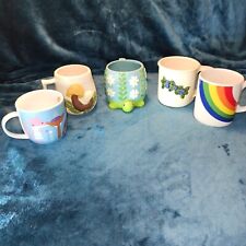 Vtg Coffee Mugs Lot Of 5 Funky Unique Styles picture