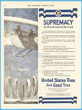 1917 United States Tires WWI Biplane Dogfight Art World War I Allied Airman Ad picture