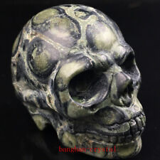 2” Natural Kambaba Jasper Quartz crystal carving skull Reiki healing 1pc picture