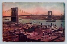 The Brooklyn Bridge New York UDB Postcard picture