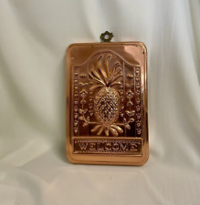 Vintage Decorative Pineapple Mold Copper Plate Welcome Kitchen Decor picture
