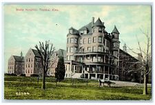 c1910's State Hospital Building Tower Horse carriage Topeka Kansas KS Postcard picture