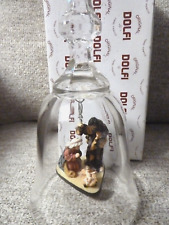 Vintage Dolfi Hand Painted Crystal Nativity Clapper Bell picture