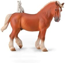 Breyer Horses CollectA Corral Pals Draft Horse and Cat Toy Figurine #88916 picture