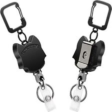 Retractable Keychain Heavy Duty Retractable Badge Holders - 2 Pack Metal Key ... picture