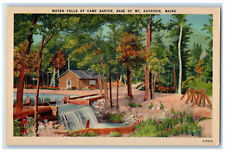 c1940s Water Falls at Camp Baxter Base of Mt. Katahdin Maine ME Vintage Postcard picture