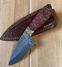 Custom Made Damascus Hunting Knife - Hand Forged Damascus Steel Sharp Blade 1200 picture