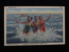 SILVER CREEK NY Bathing Beauty Swimsuit Pretty Girl Vintage Beach Postcard picture