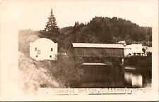 Vintage Postcard RPPC Covered Bridge Chitwood Oregon Lincoln Toledo Yaquina picture