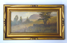 1920s CARVED GOLD FRAME & LANDSCAPE OIL PAINTING Sold by The Broadway Stores picture