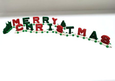 VTG. Christmas Decoration Merry Christmas Spell Out Mini Train Hook & Roll *READ picture