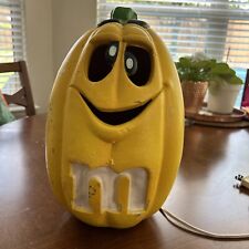 M&M Halloween Light Up Yellow Pumpkin Decor Rare 12” 1998 Trendmasters Mars 1999 picture