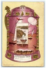1910 Souvenir From West Claremont Sailboat Embossed New Hampshire NH Postcard picture