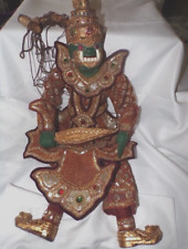 Antique Thailand Warrior Marionette Hand Carved Wooden String Puppet 27