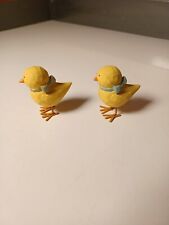 Lot of 2 Blossom Bucket Resin Yellow Chicks by B. Lloyd 2011 CHIP* READ picture