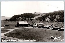 Postcard Ranch in Hoback Canon Jackson Hole Wyoming Sanborn 15 RPPC E32 picture