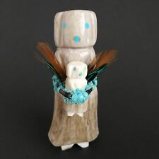 Native American Zuni Marvelita Phillips Antler Turquoise Altar Doll Baby Fetish picture