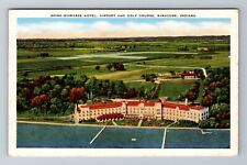 Syracuse IN-Indiana, Spink Wawasee Hotel, Airport, Golf Course, Vintage Postcard picture