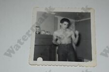 1950s handsome shirtless man showing muscles VINTAGE PHOTOGRAPH  Gn picture