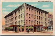 KOKOMO, Indiana Postcard HOTEL FRANCES Street View / Curteich Linen c1930s picture
